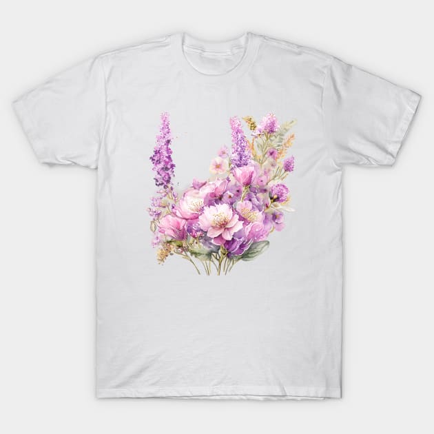 Beautiful Purple and Pink Wildflowers meadow, Lavender Flowers Violet Wildflowers garden T-Shirt by sofiartmedia